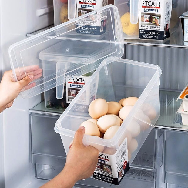 Refrigerator Storage Box Freezer Box Japanese Plastic Sealed Box Drawer Type Transparent Food Crisper Storage Box