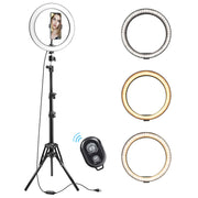 10 Inch  26CM  Ring Light with Stand - Rovtop LED Camera Selfie Light Ring for iPhone Tripod and Phone Holder for Video Photography