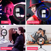 10-Inch Fill Light RGB Live Light Desktop Stand Selfie Ring Light Led Seven-Color Beauty Fill Light