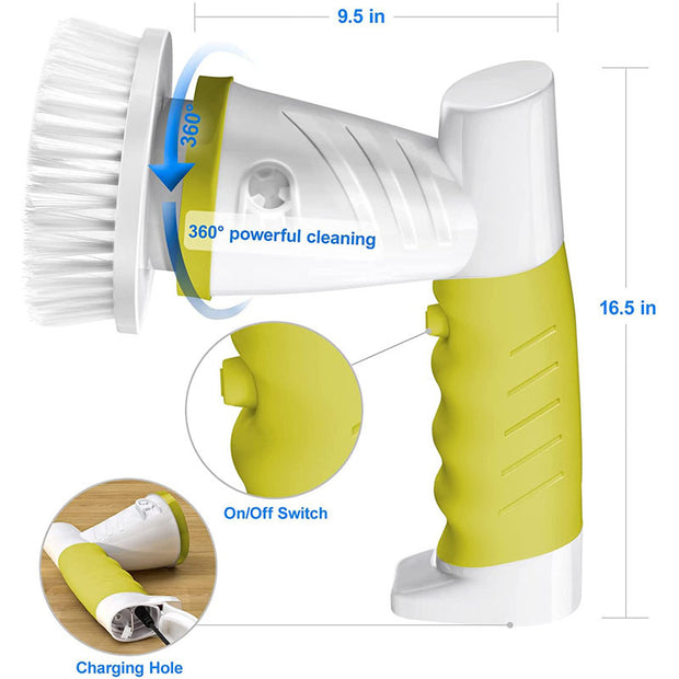 Household Kitchen Hand-Held Electric Dishwashing Brush Creative Bathtub Cleaning Brush Charging Rotary Mop