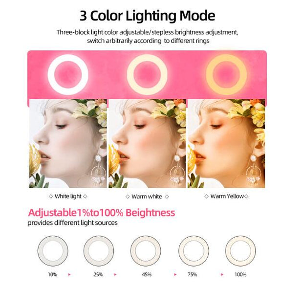 10-Inch Fill Light RGB Live Light Desktop Stand Selfie Ring Light Led Seven-Color Beauty Fill Light