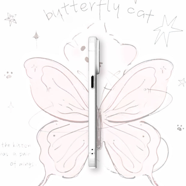 Cute Butterfly Bear Colorful Silver Suitable for Apple 15 Promax Protective Case iPhone 13 Phone Case