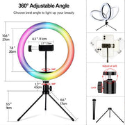 10-Inch Fill Light RGB Live Light Desktop Stand Selfie Ring Light Led Seven-Color Beauty Fill Light