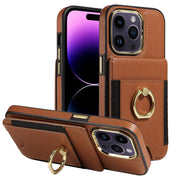 Suitable for iPhone 15Pro back cover phone case Apple 14 wallet iPhone 13 new ring protection leather case