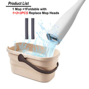 Yocada Flat Mop with Foldable Bucket