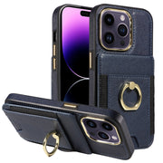 Suitable for iPhone 15Pro back cover phone case Apple 14 wallet iPhone 13 new ring protection leather case