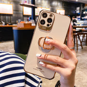 Boucho Luxury electroplating phone case for iphone 12 Pro MAX 11 Pro XS XR X SE 6 6s 7 8 plus 12Mini Phone Holder Ring Grip Case