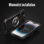 Heavy Duty Metal Carbon Fiber Phone Case For Iphone 12 13 14 15 Pro Max