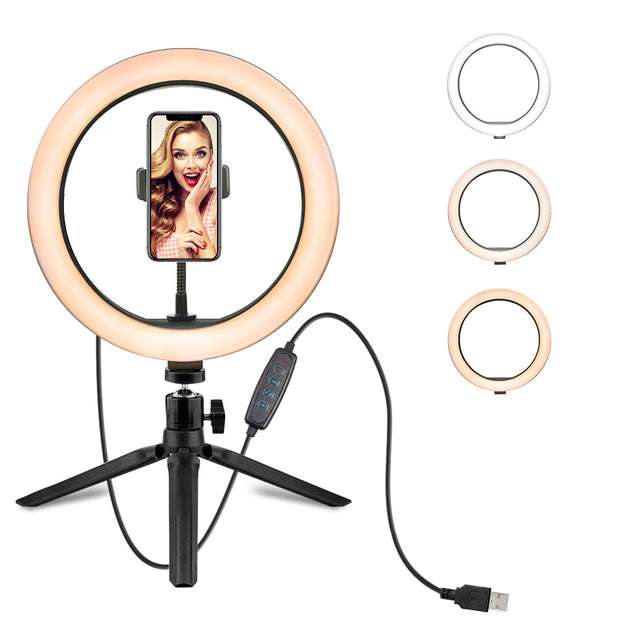 10 Inch  26CM  Ring Light with Stand - Rovtop LED Camera Selfie Light Ring for iPhone Tripod and Phone Holder for Video Photography