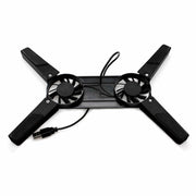 Laptop Desk Support Dual Cooling Fan Notebook Computer Stand Foldable USB Rack Holder Black New