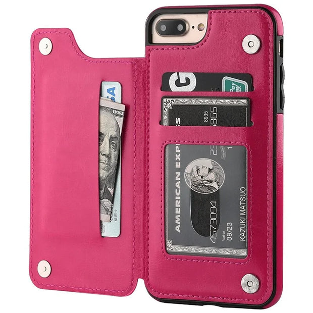 Folio - Retro Card Holder Phone Case