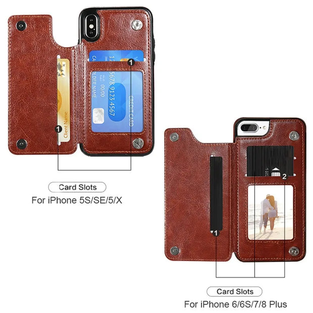 Folio - Retro Card Holder Phone Case