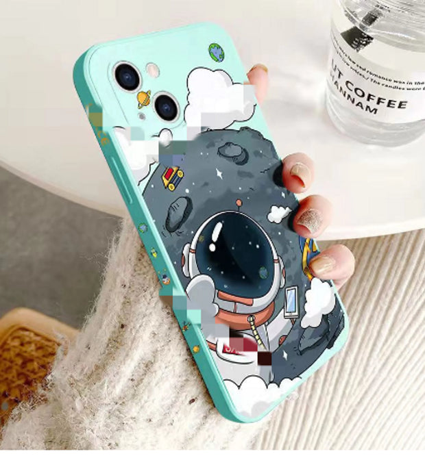 Funda de teléfono Fun Astronaut para iPhone 14 13 12 11 Plus Pro Max Mini X XR XS SE2020 8 7 6 6S Plus